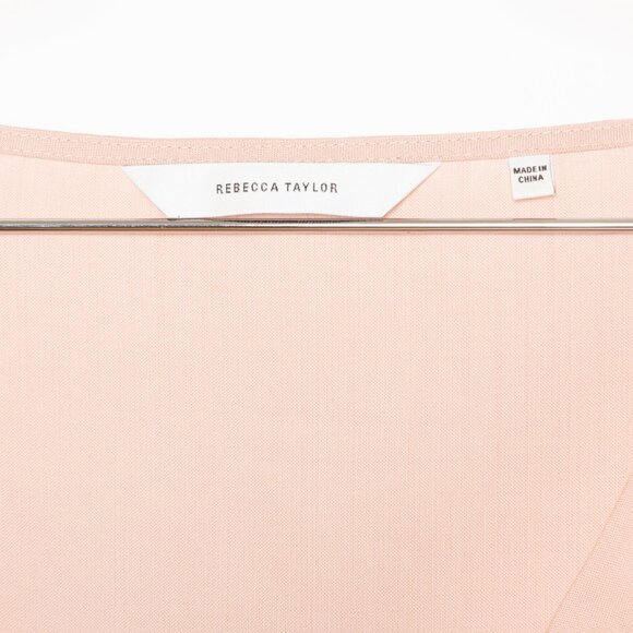 Rebecca Taylor Blush Pink Tencel Drawstring Long Sleeve Blouse - Sz 12 - Picture 8 of 10